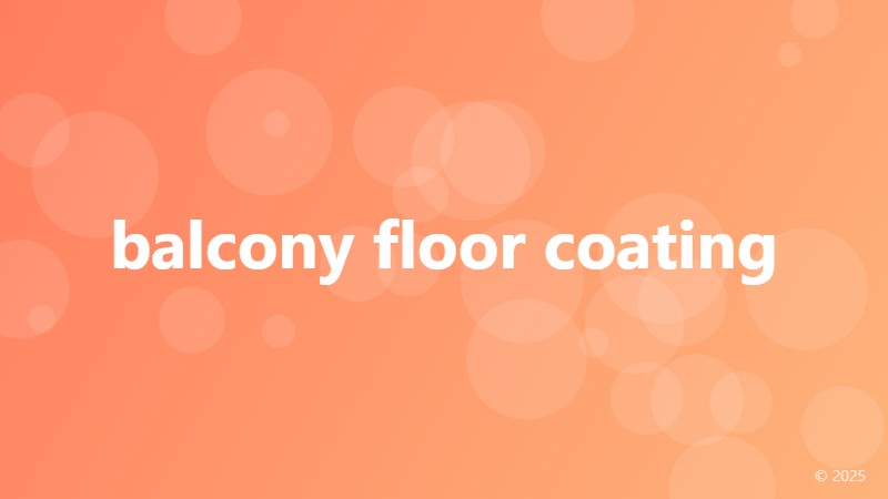 balcony floor coating
