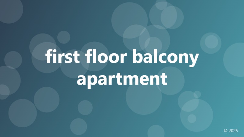 first floor balcony apartment