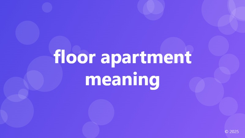 floor apartment meaning