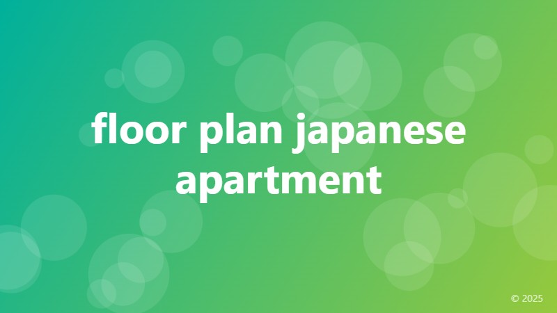 floor plan japanese apartment