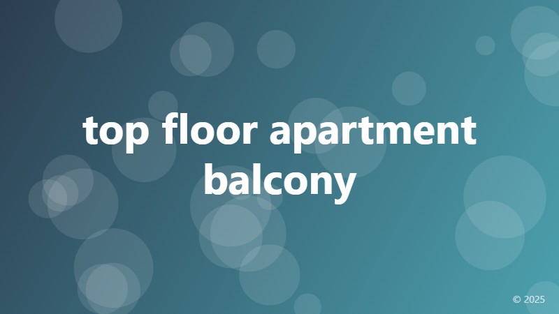 top floor apartment balcony
